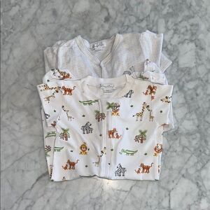 Kissy Kissy Pima Cotton Baby Animal Print Footie Bundle 3/6M